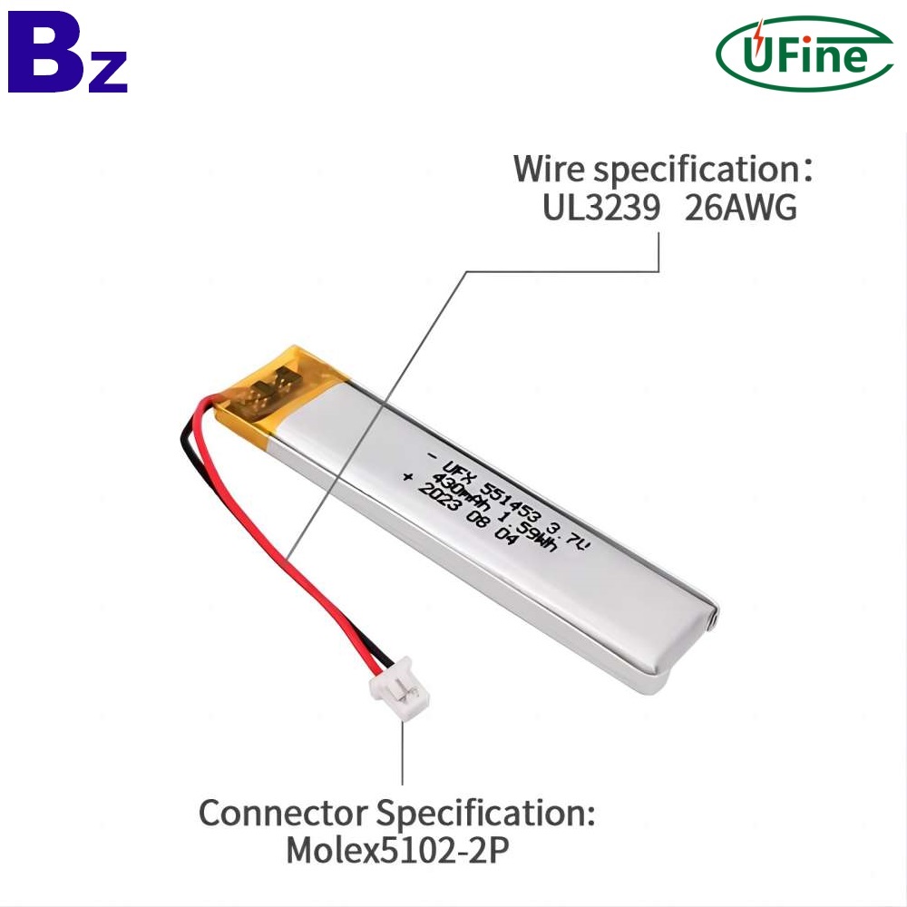 3.7V 430mAh 鋰電池